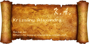 Krizsány Alexandra névjegykártya