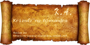 Krizsány Alexandra névjegykártya