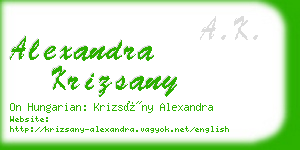 alexandra krizsany business card